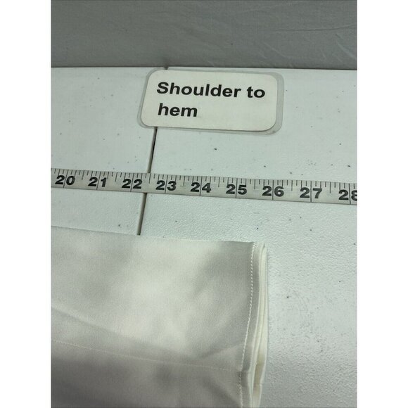 St. John Ivory Cap sleeve satin blouse top Formal Party‎ Layering size XL - Picture 9 of 14